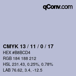 Color code: CMYK 13 / 11 / 0 / 17 | qconv.com