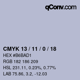 Color code: CMYK 13 / 11 / 0 / 18 | qconv.com