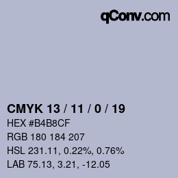 Color code: CMYK 13 / 11 / 0 / 19 | qconv.com