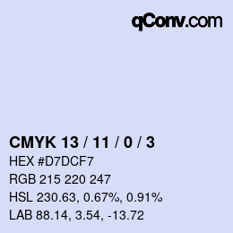 カラーコード: CMYK 13 / 11 / 0 / 3 | qconv.com