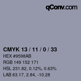 Color code: CMYK 13 / 11 / 0 / 33 | qconv.com