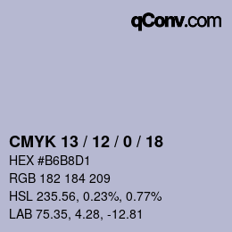 颜色代码: CMYK 13 / 12 / 0 / 18 | qconv.com