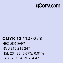 カラーコード: CMYK 13 / 12 / 0 / 3 | qconv.com