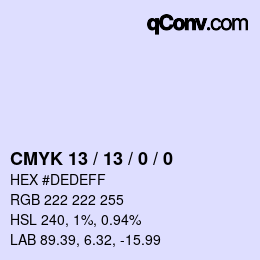 カラーコード: CMYK 13 / 13 / 0 / 0 | qconv.com