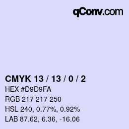 カラーコード: CMYK 13 / 13 / 0 / 2 | qconv.com