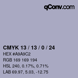 Color code: CMYK 13 / 13 / 0 / 24 | qconv.com