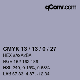 Color code: CMYK 13 / 13 / 0 / 27 | qconv.com