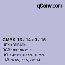 カラーコード: CMYK 13 / 14 / 0 / 15 | qconv.com