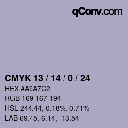 颜色代码: CMYK 13 / 14 / 0 / 24 | qconv.com