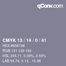 Color code: CMYK 13 / 14 / 0 / 41 | qconv.com