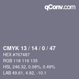 Color code: CMYK 13 / 14 / 0 / 47 | qconv.com
