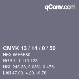 Color code: CMYK 13 / 14 / 0 / 50 | qconv.com