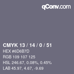 Color code: CMYK 13 / 14 / 0 / 51 | qconv.com