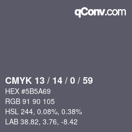 Color code: CMYK 13 / 14 / 0 / 59 | qconv.com