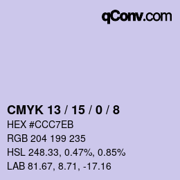 カラーコード: CMYK 13 / 15 / 0 / 8 | qconv.com