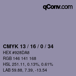 Color code: CMYK 13 / 16 / 0 / 34 | qconv.com