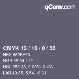 颜色代码: CMYK 13 / 16 / 0 / 56 | qconv.com