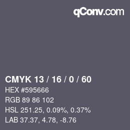 颜色代码: CMYK 13 / 16 / 0 / 60 | qconv.com
