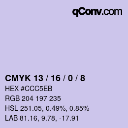 Farbcode: CMYK 13 / 16 / 0 / 8 | qconv.com