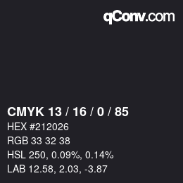 Color code: CMYK 13 / 16 / 0 / 85 | qconv.com