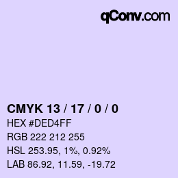 Color code: CMYK 13 / 17 / 0 / 0 | qconv.com