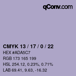 颜色代码: CMYK 13 / 17 / 0 / 22 | qconv.com
