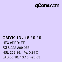 Color code: CMYK 13 / 18 / 0 / 0 | qconv.com
