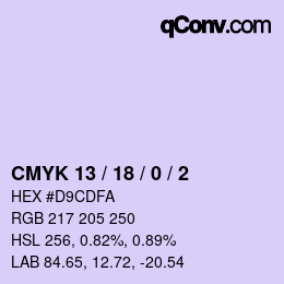 カラーコード: CMYK 13 / 18 / 0 / 2 | qconv.com