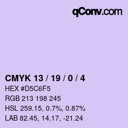 颜色代码: CMYK 13 / 19 / 0 / 4 | qconv.com