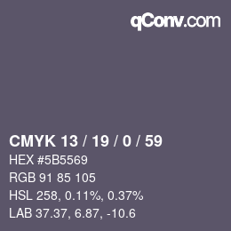 Color code: CMYK 13 / 19 / 0 / 59 | qconv.com