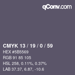 Color code: CMYK 13 / 19 / 0 / 59 | qconv.com