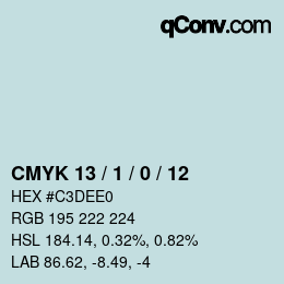 カラーコード: CMYK 13 / 1 / 0 / 12 | qconv.com