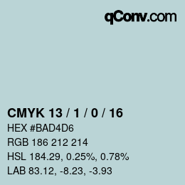 Color code: CMYK 13 / 1 / 0 / 16 | qconv.com