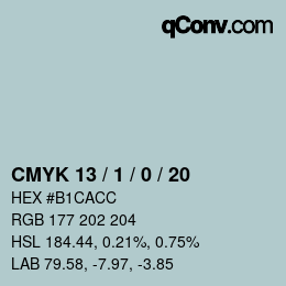 颜色代码: CMYK 13 / 1 / 0 / 20 | qconv.com