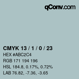 Color code: CMYK 13 / 1 / 0 / 23 | qconv.com