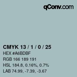 Color code: CMYK 13 / 1 / 0 / 25 | qconv.com