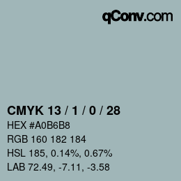 カラーコード: CMYK 13 / 1 / 0 / 28 | qconv.com