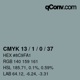 Color code: CMYK 13 / 1 / 0 / 37 | qconv.com