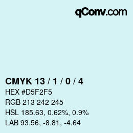 Color code: CMYK 13 / 1 / 0 / 4 | qconv.com