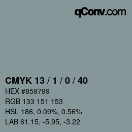 颜色代码: CMYK 13 / 1 / 0 / 40 | qconv.com