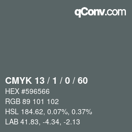 カラーコード: CMYK 13 / 1 / 0 / 60 | qconv.com