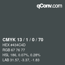 カラーコード: CMYK 13 / 1 / 0 / 70 | qconv.com