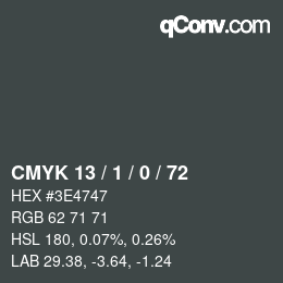 颜色代码: CMYK 13 / 1 / 0 / 72 | qconv.com