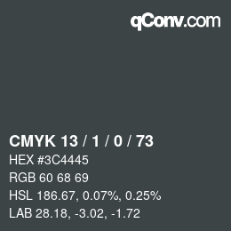 颜色代码: CMYK 13 / 1 / 0 / 73 | qconv.com