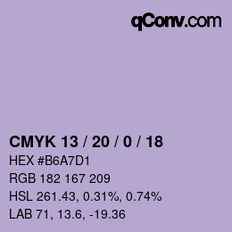 Color code: CMYK 13 / 20 / 0 / 18 | qconv.com
