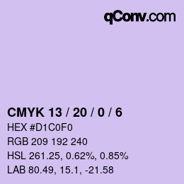 Color code: CMYK 13 / 20 / 0 / 6 | qconv.com