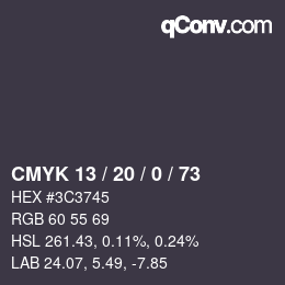 Color code: CMYK 13 / 20 / 0 / 73 | qconv.com