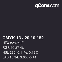 Color code: CMYK 13 / 20 / 0 / 82 | qconv.com