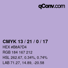 Color code: CMYK 13 / 21 / 0 / 17 | qconv.com