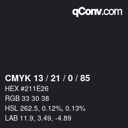 Color code: CMYK 13 / 21 / 0 / 85 | qconv.com